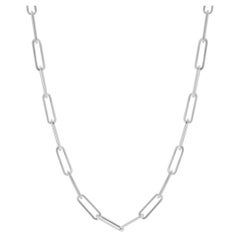 14 Karat White Gold Paperclip Chain Necklace