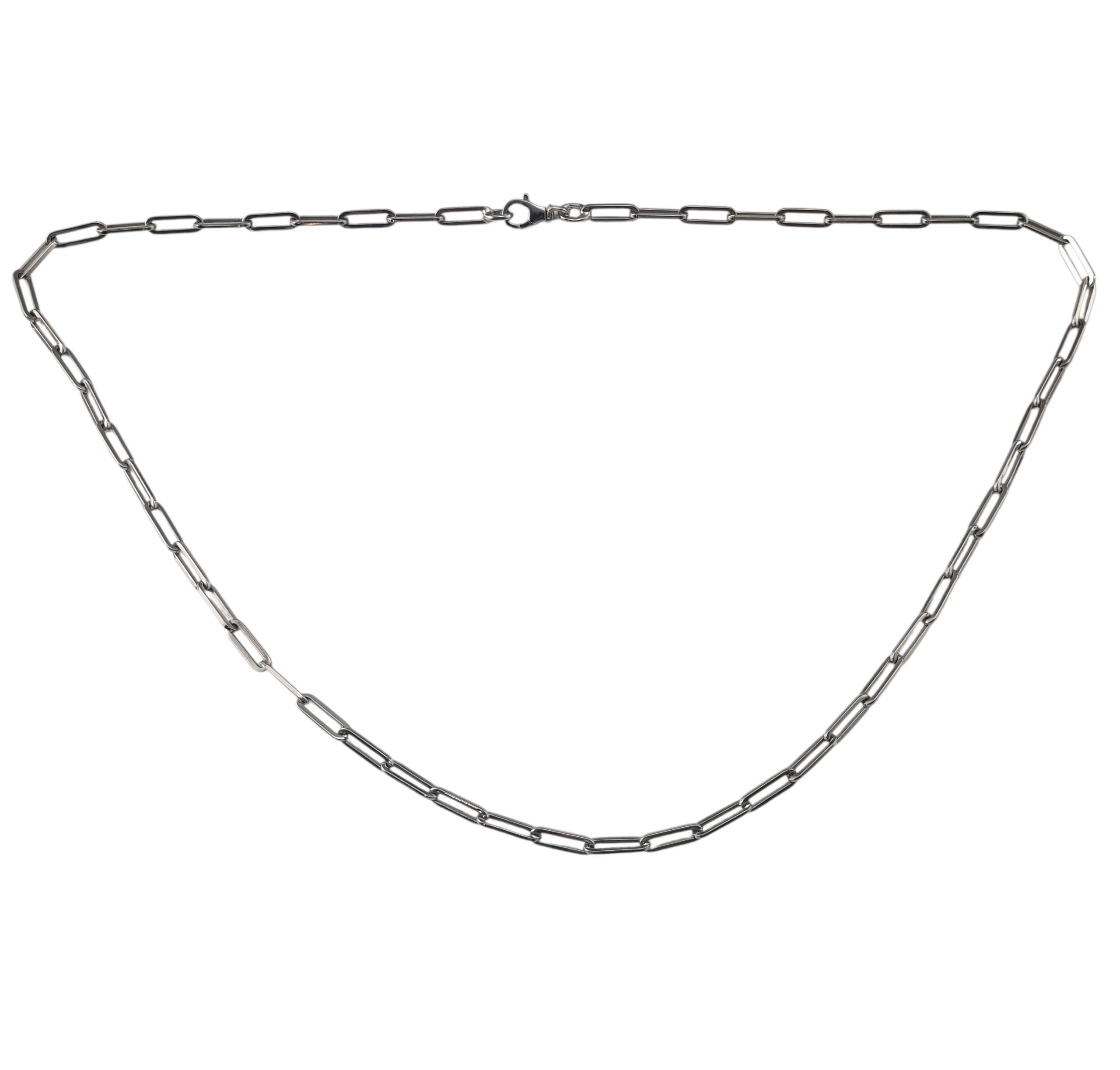 Collar de eslabones Paperclip de oro blanco de 14 quilates 20