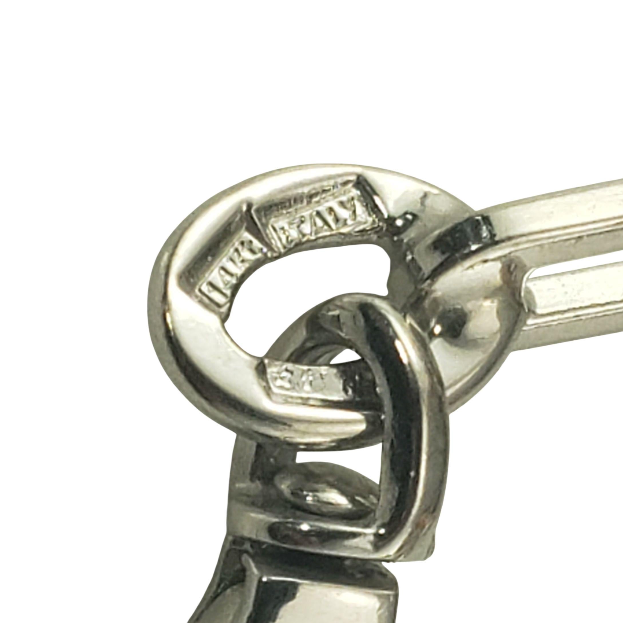 Collar de eslabones Paperclip de oro blanco de 14 quilates 20