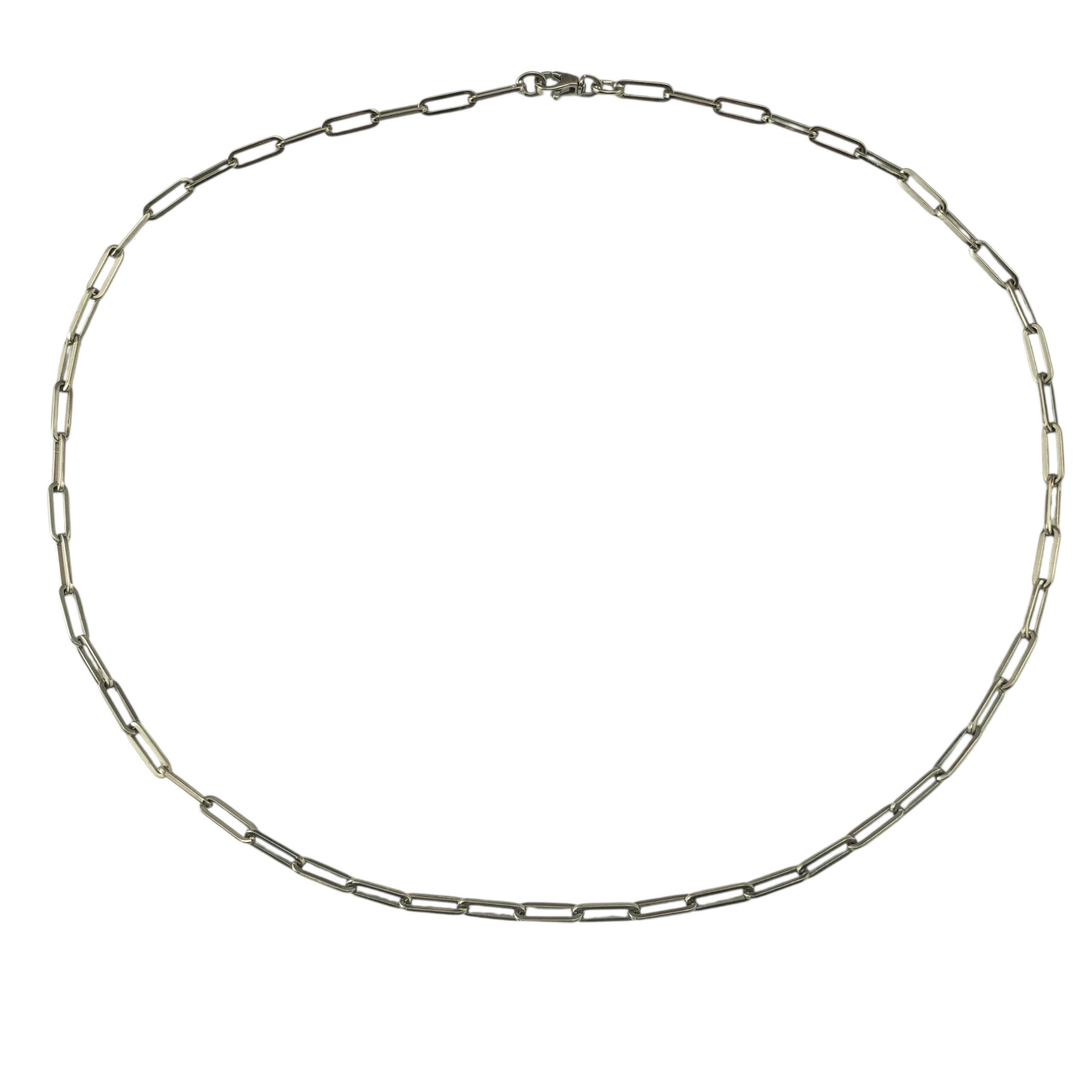 Collar de eslabones Paperclip de oro blanco de 14 quilates 20" #22575 en venta
