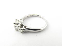 14 Karat White Gold Past, Present and Future Diamond Ring