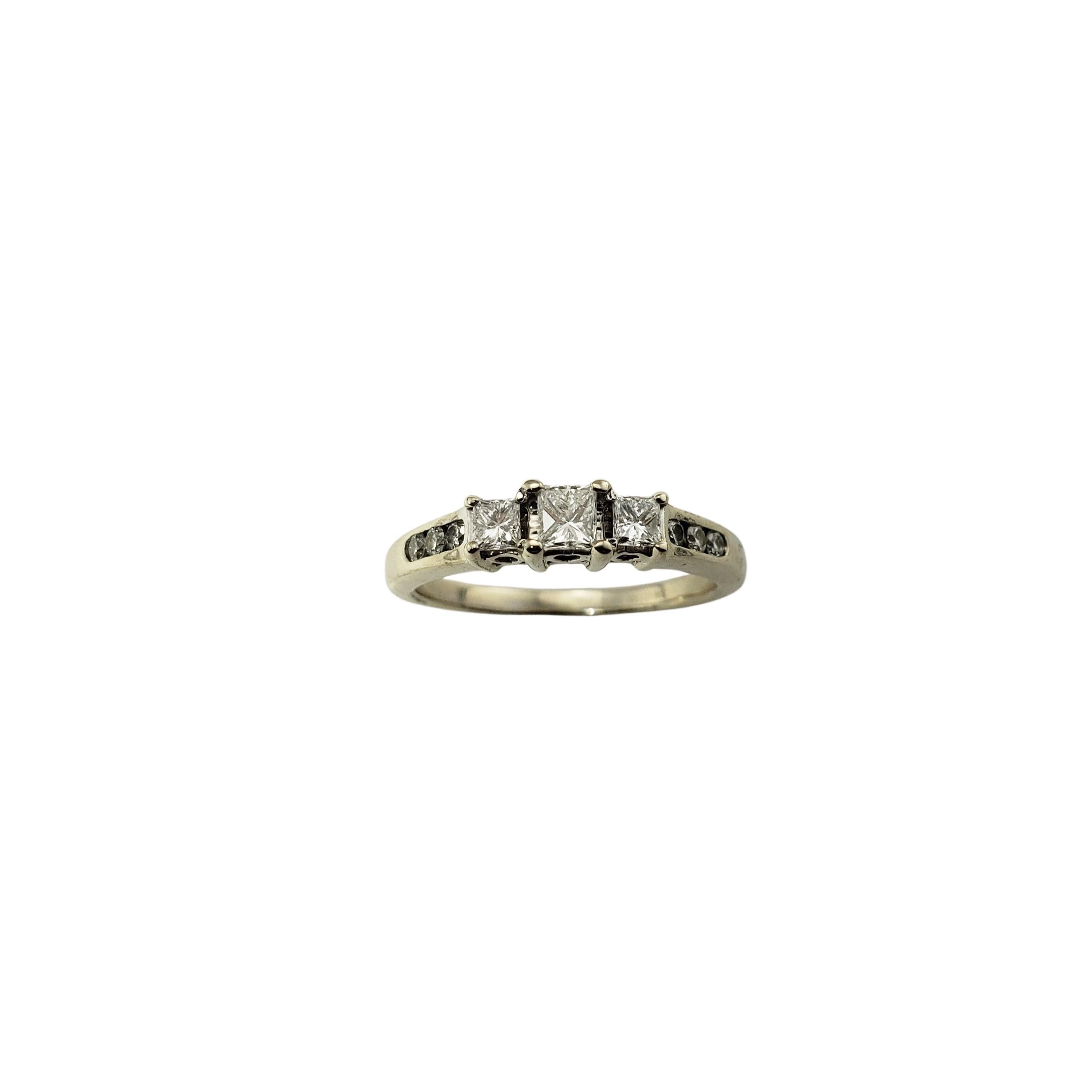 14 Karat White Gold Past, Present and Future Diamond Ring For Sale 5