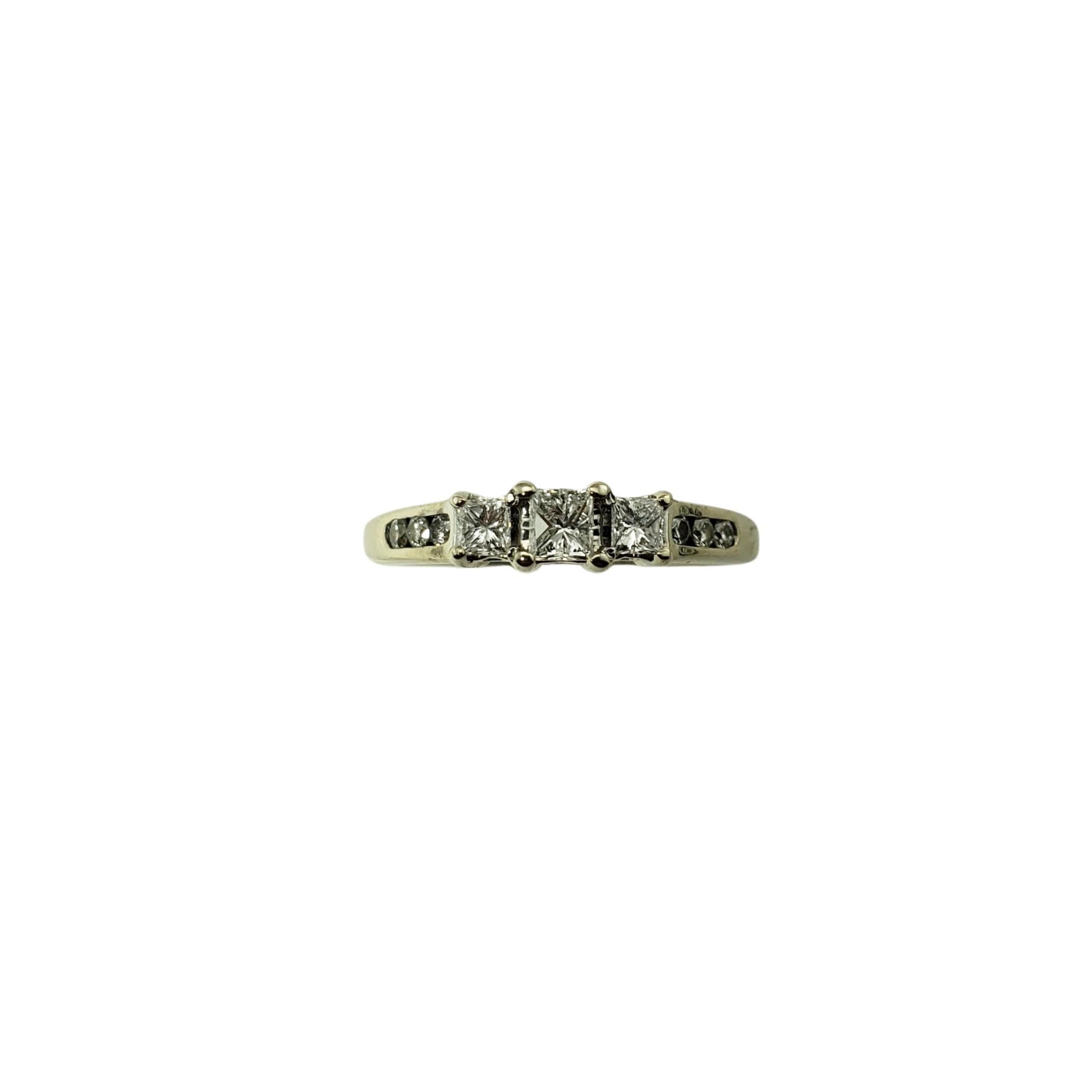 14 Karat White Gold Past, Present and Future Diamond Ring For Sale 6