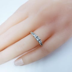 14 Karat White Gold Past, Present and Future Diamond Ring