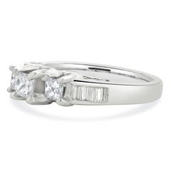 14 Karat White Gold Past, Present, Future Diamond Engagement Ring