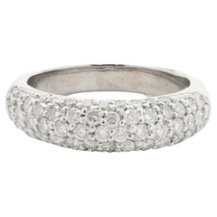 14 Karat White Gold Pave Diamond Band