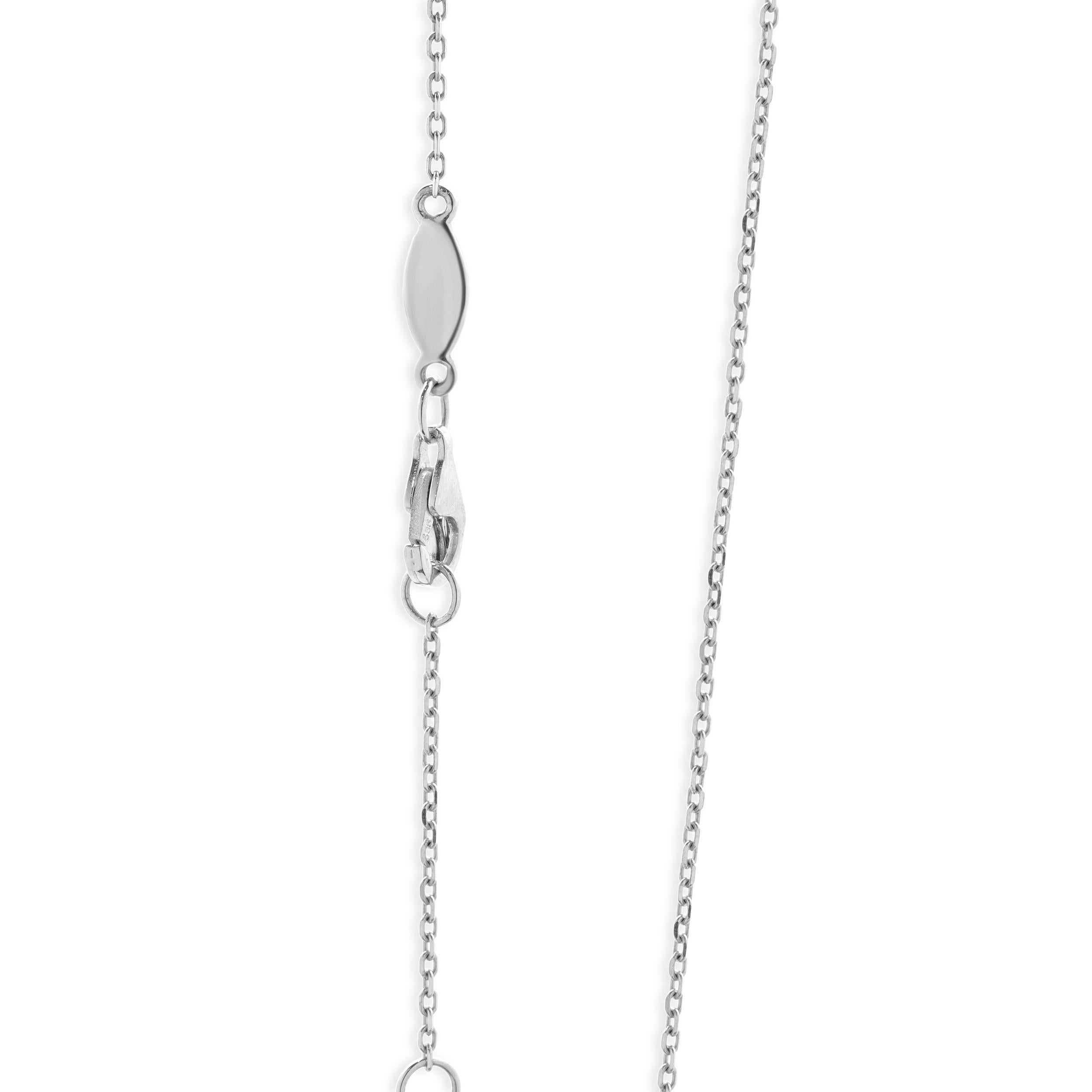 Collana Bar in oro bianco 14 carati con pave di diamanti In condizioni ottime in vendita a Scottsdale, AZ