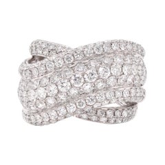 14 Karat White Gold Pave Diamond Bypass Ring 14 Karat White Gold Pave Diamond Bypass Ring