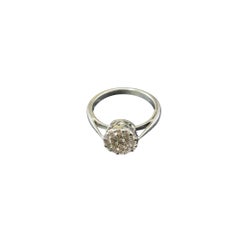 14 Karat White Gold Pave Diamond Cluster Ring Size 7 #21348