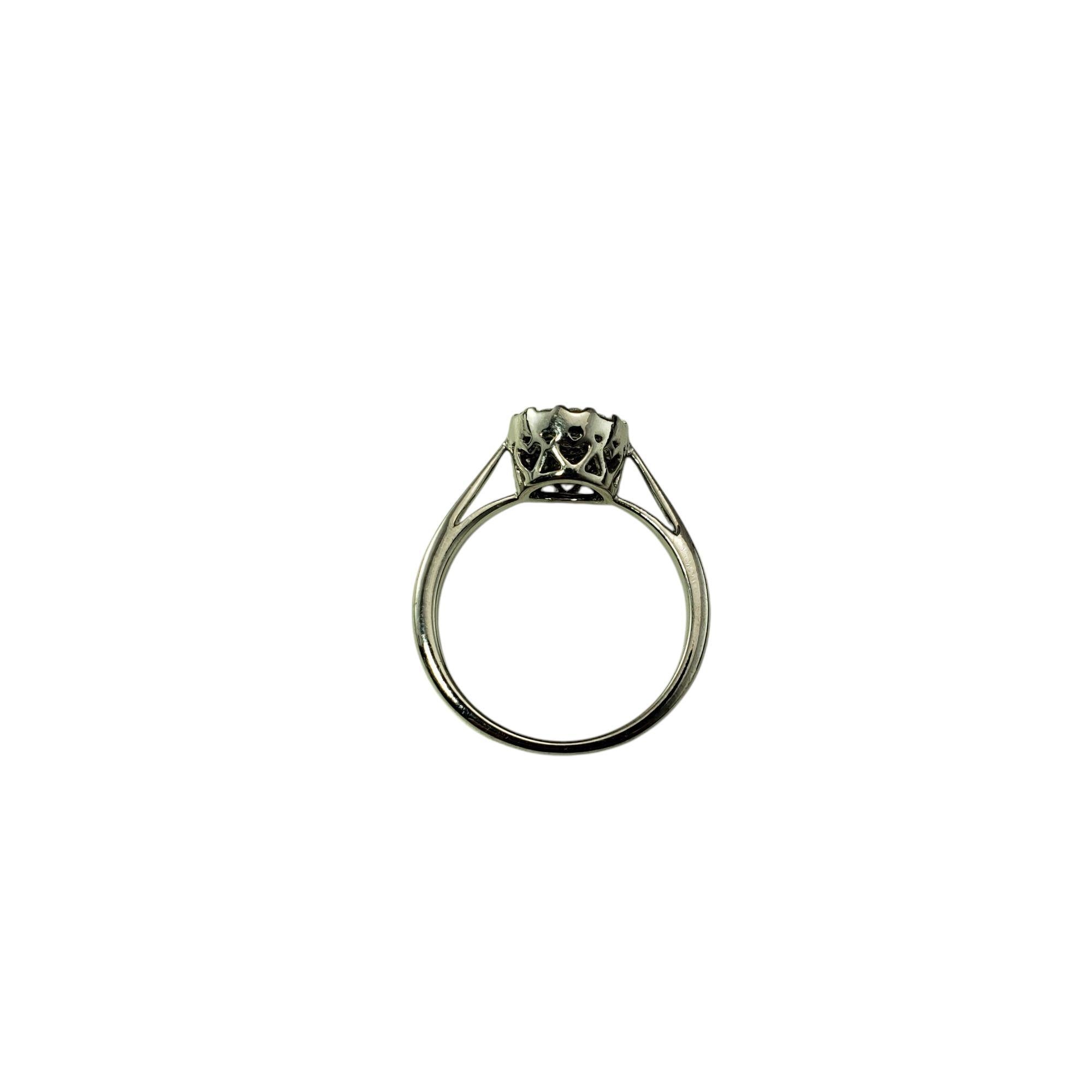 14 Karat Weißgold Pave Diamant-Cluster-Ring Größe 7 #21348 Damen im Angebot