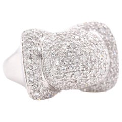 14 Karat White Gold Pave Diamond Dome Ring