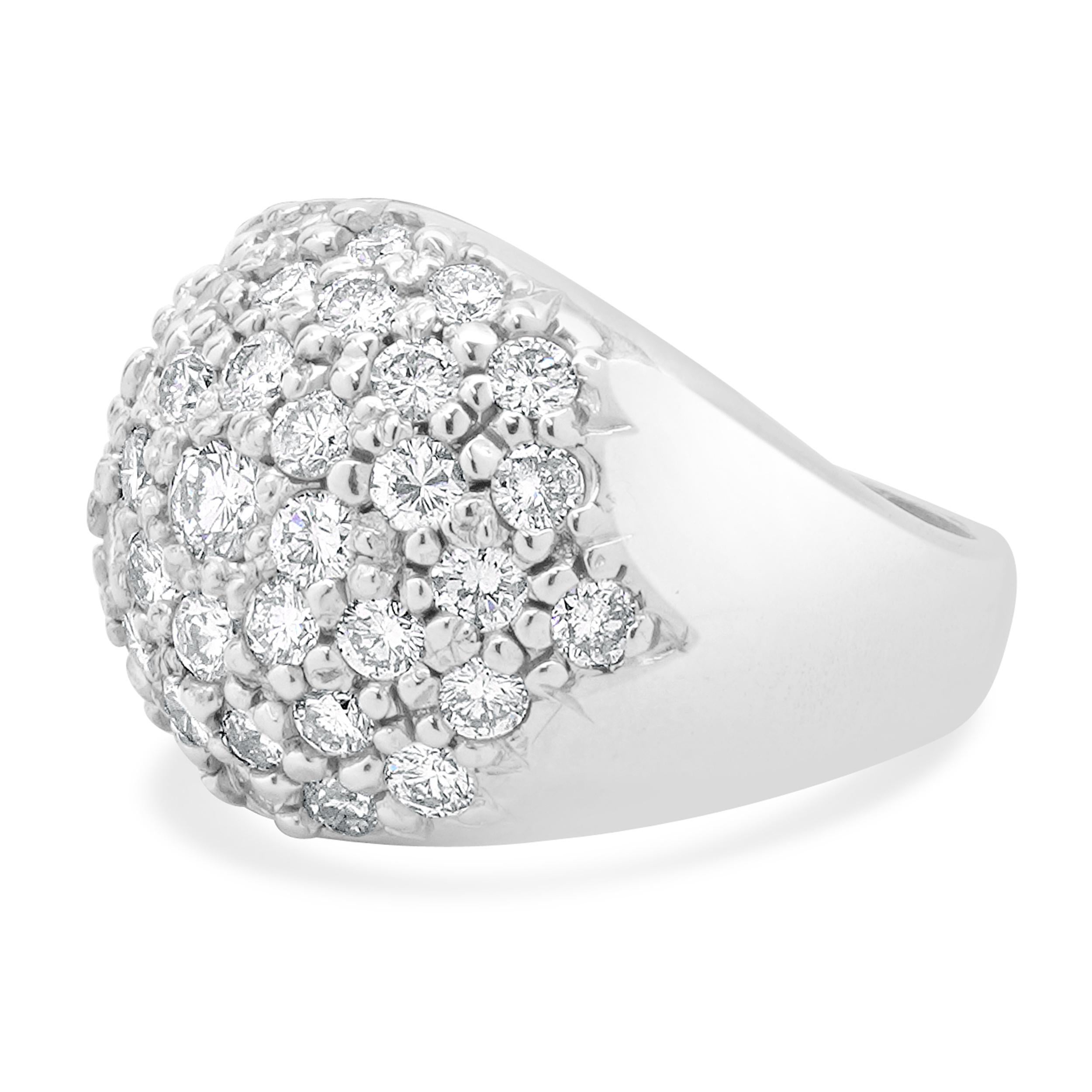 Material: 14K white gold
Diamond: 40 round brilliant cut = 0.80cttw
Color: H / J
Clarity: SI2
Ring Size: 7.75 (please allow up to 2 additional business days for sizing requests)
Weight: 14.71 grams

