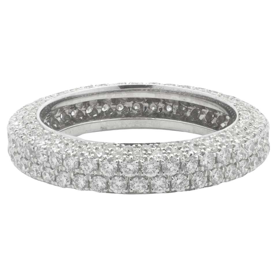 Diamond Pave Gold Eternity Band Ring For Sale at 1stDibs
