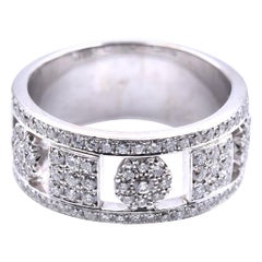 14 Karat White Gold Pave Diamond Fashion Band