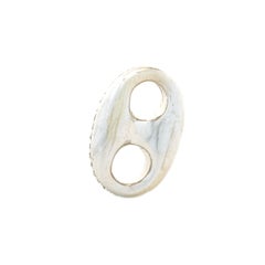 14 Karat White Gold Pave Diamond Gucci Link Pendant