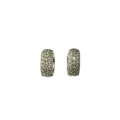 Pendientes de aro abrazador con diamantes y pavé de oro blanco de 14 quilates #21120