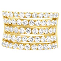 14 Karat White Gold Pave Diamond Rectangular Ring