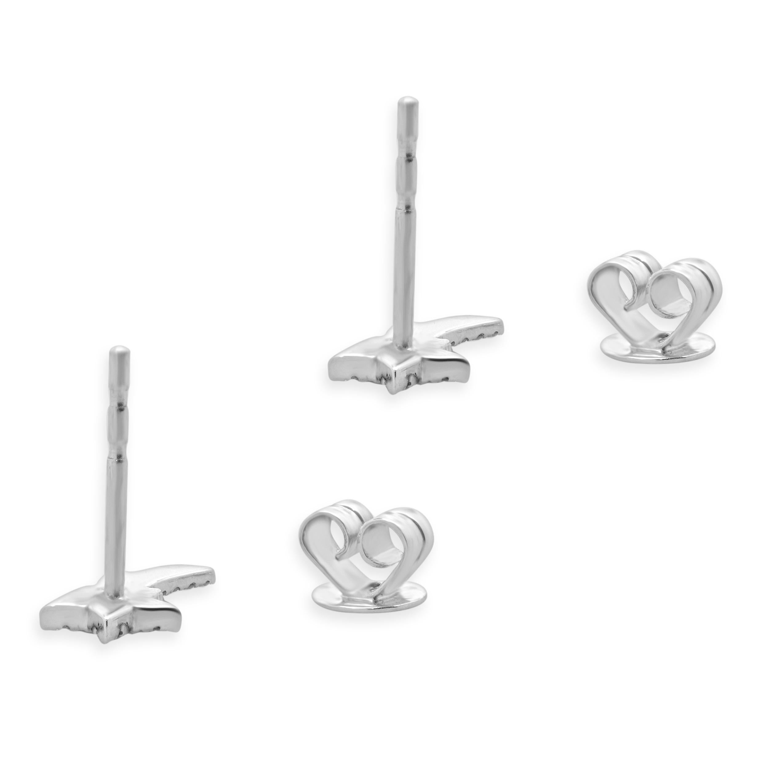 14 Karat White Gold Pave Diamond Shooting Star Earrings In Excellent Condition For Sale In Scottsdale, AZ