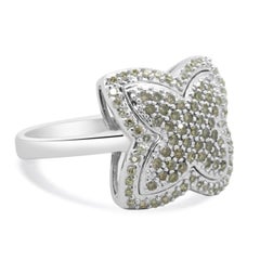 14 Karat White Gold Pave White and Chocolate Diamond Star Ring