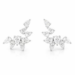 Orecchini con diamanti certificati taglio pera in oro bianco 14k