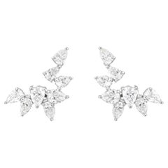 Orecchini con diamanti certificati taglio pera in oro bianco 14k