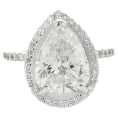 14 Karat White Gold Pear Cut Diamond Engagement Ring