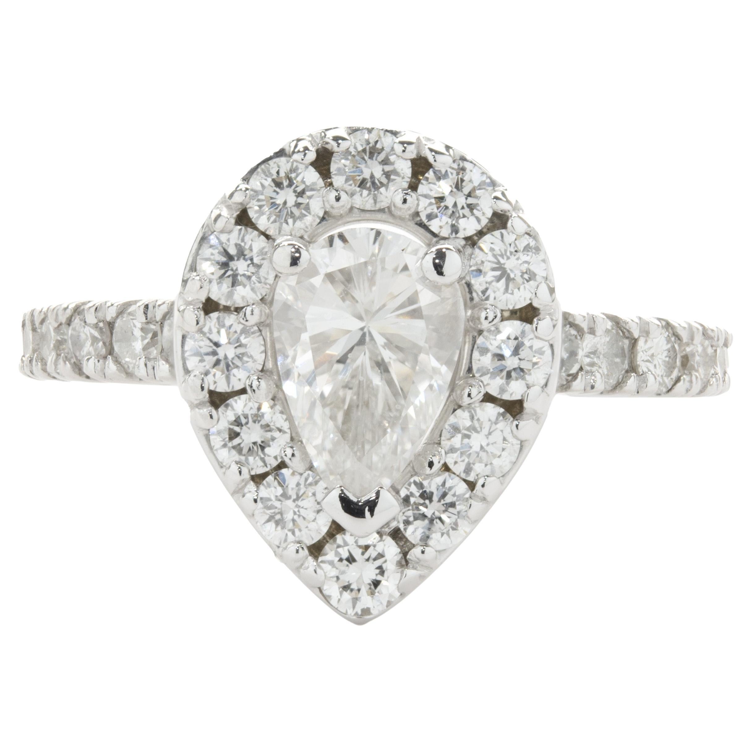 14 Karat White Gold Pear Diamond Engagement Ring For Sale at 1stDibs 14k white gold engagement