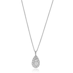 14 Karat White Gold Pear Drop Diamond Necklace