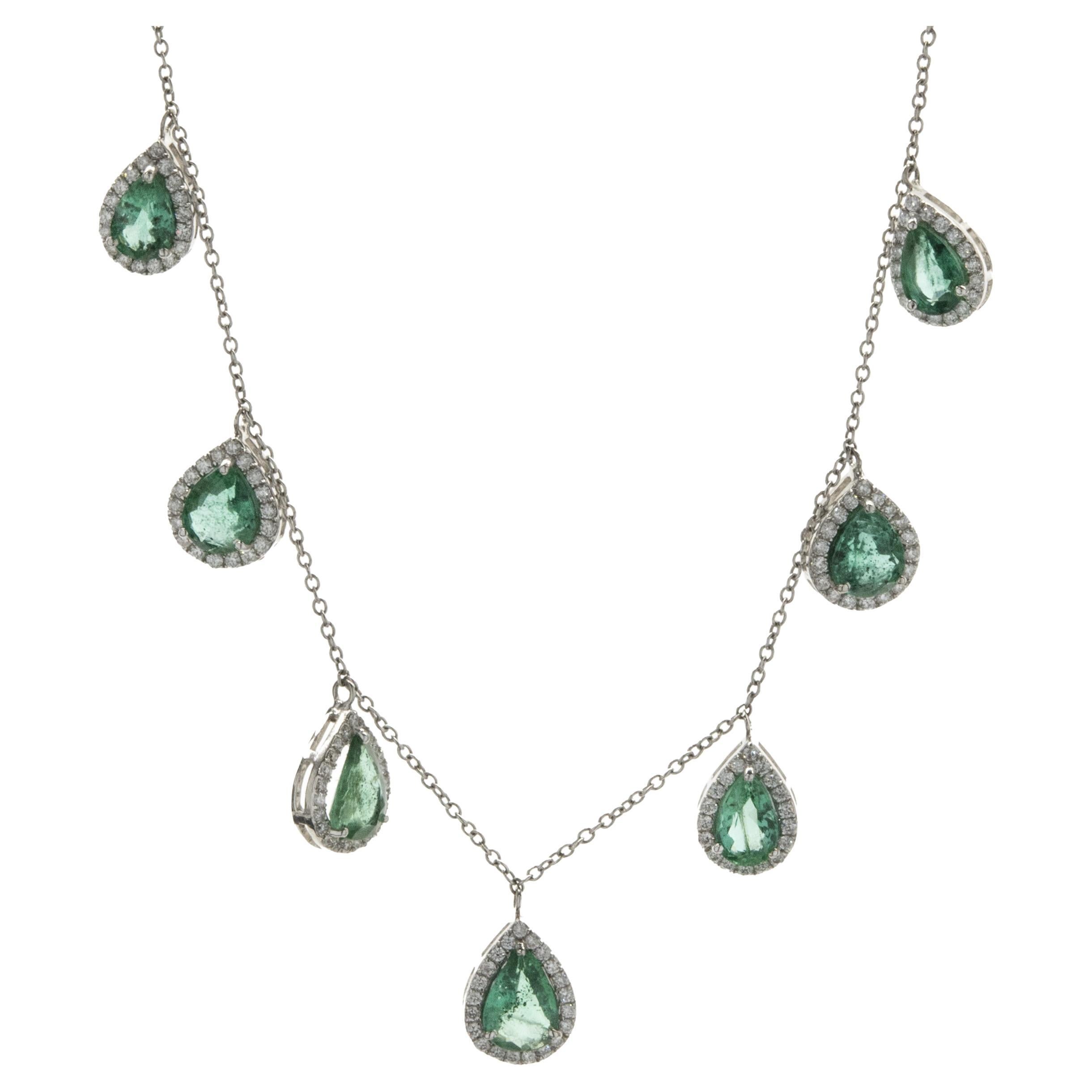 Emerald Drop Necklace For Sale at 1stDibs
