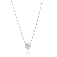 14 Karat White Gold Pear Shaped Diamond Necklace