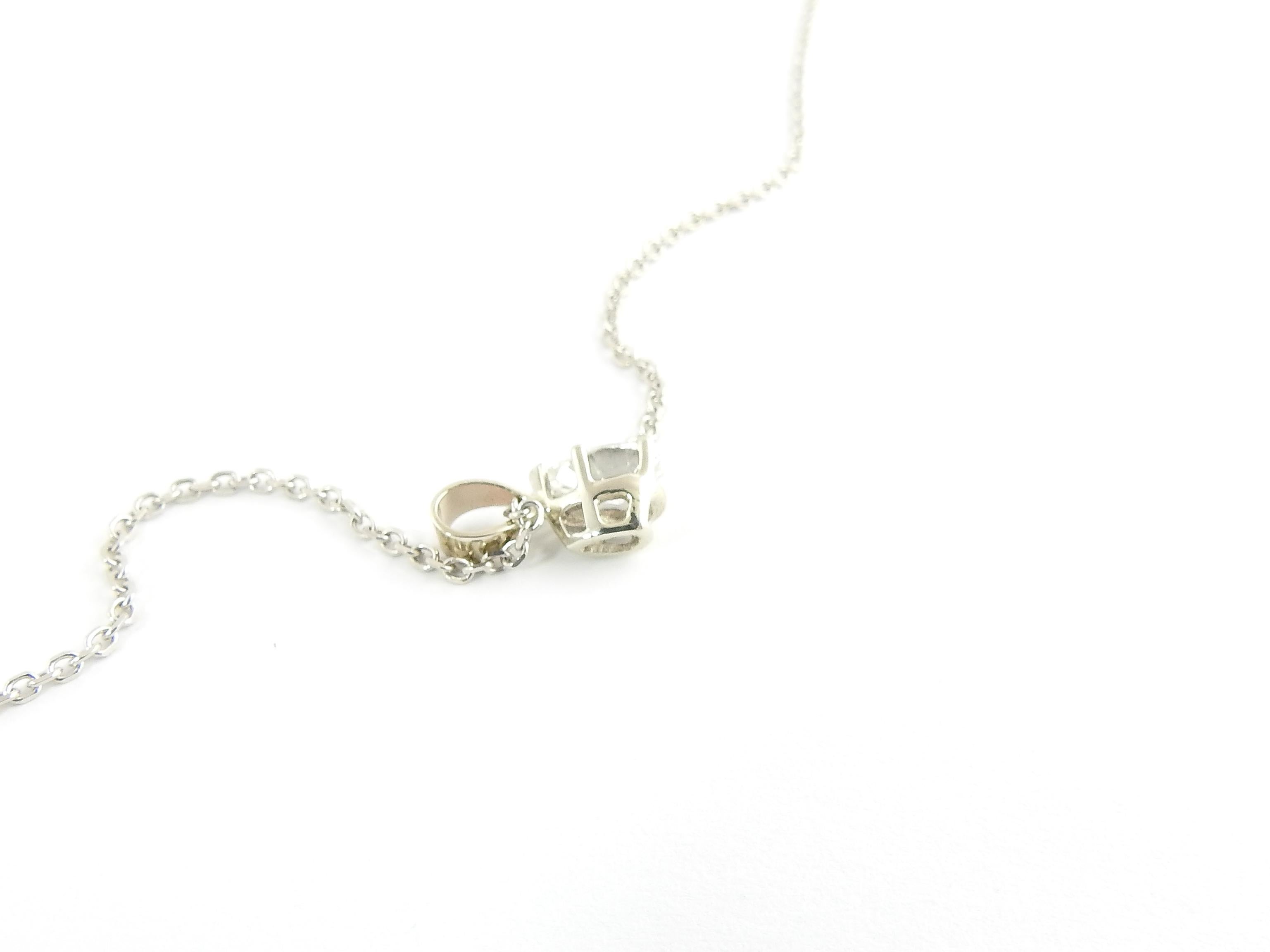 14 Karat White Gold Pear Shaped Diamond Pendant Necklace .71 Carat 1