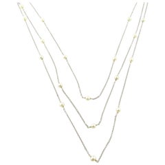 14 Karat White Gold Pearl 3-Strand Necklace