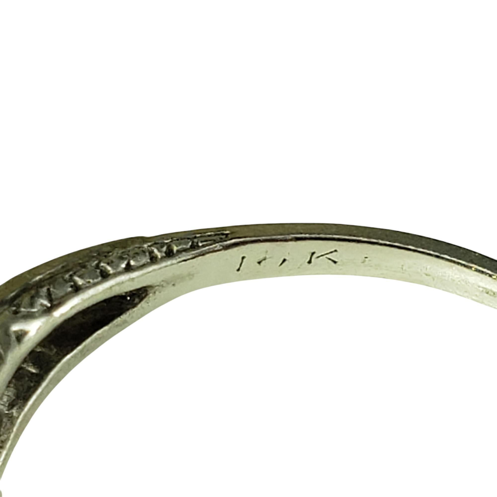 14 Karat White Gold Pearl and Diamond Ring #19917 For Sale 1