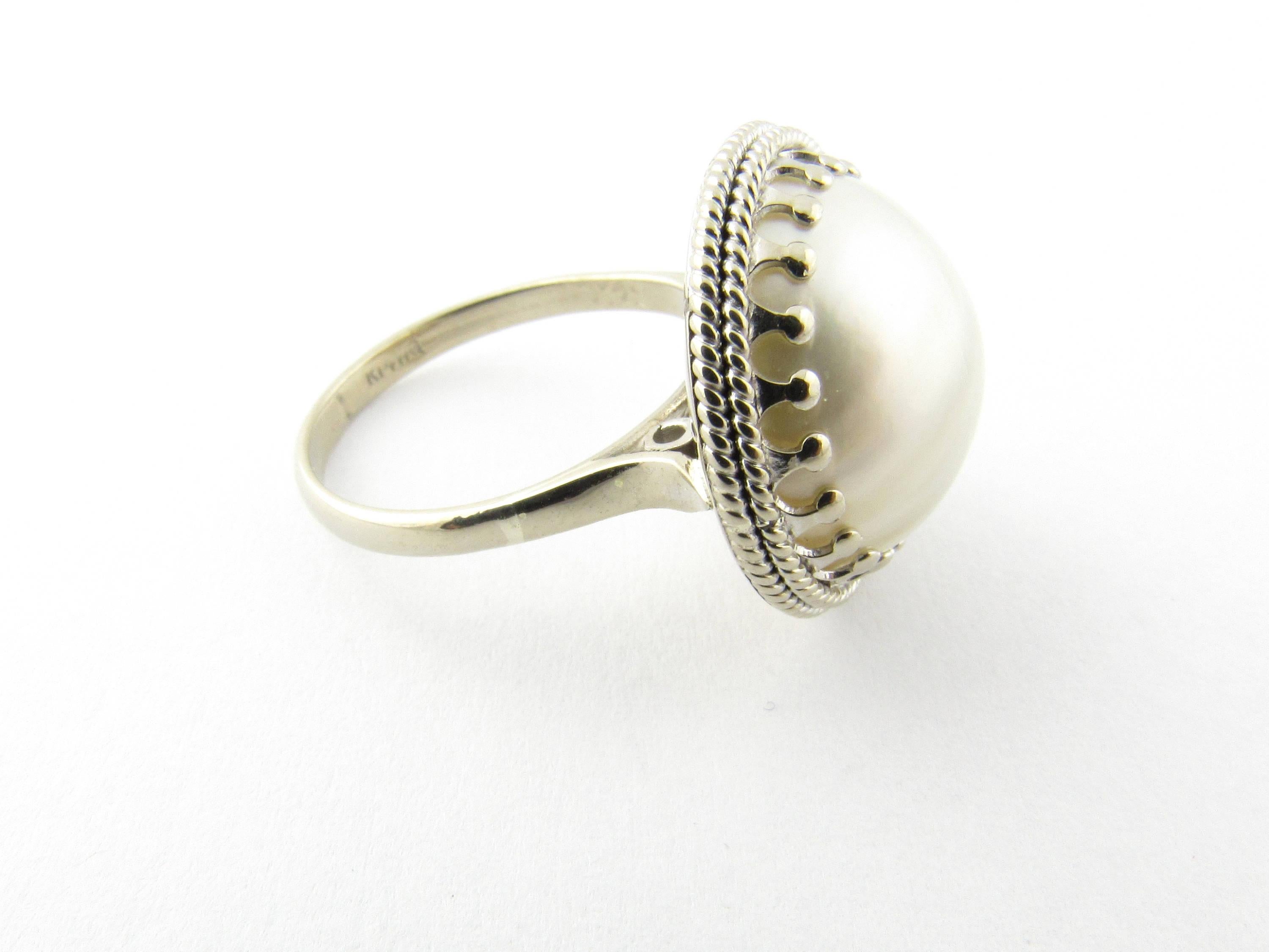 Women's 14 Karat White Gold Pearl Ring