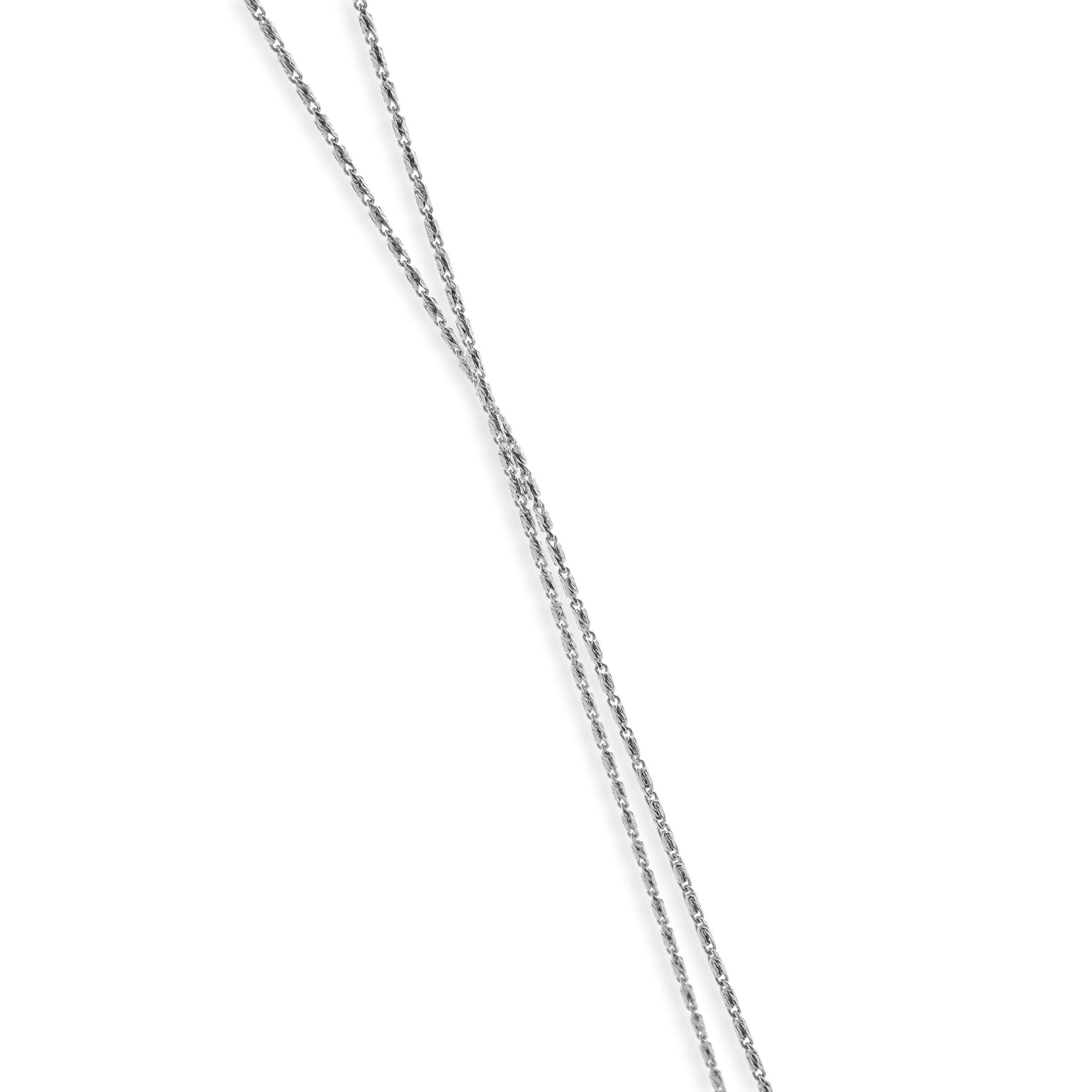 Collana con solitario di perle in oro bianco 14 carati In condizioni ottime in vendita a Scottsdale, AZ