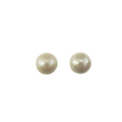 14 Karat White Gold Pearl Stud Earrings #16799