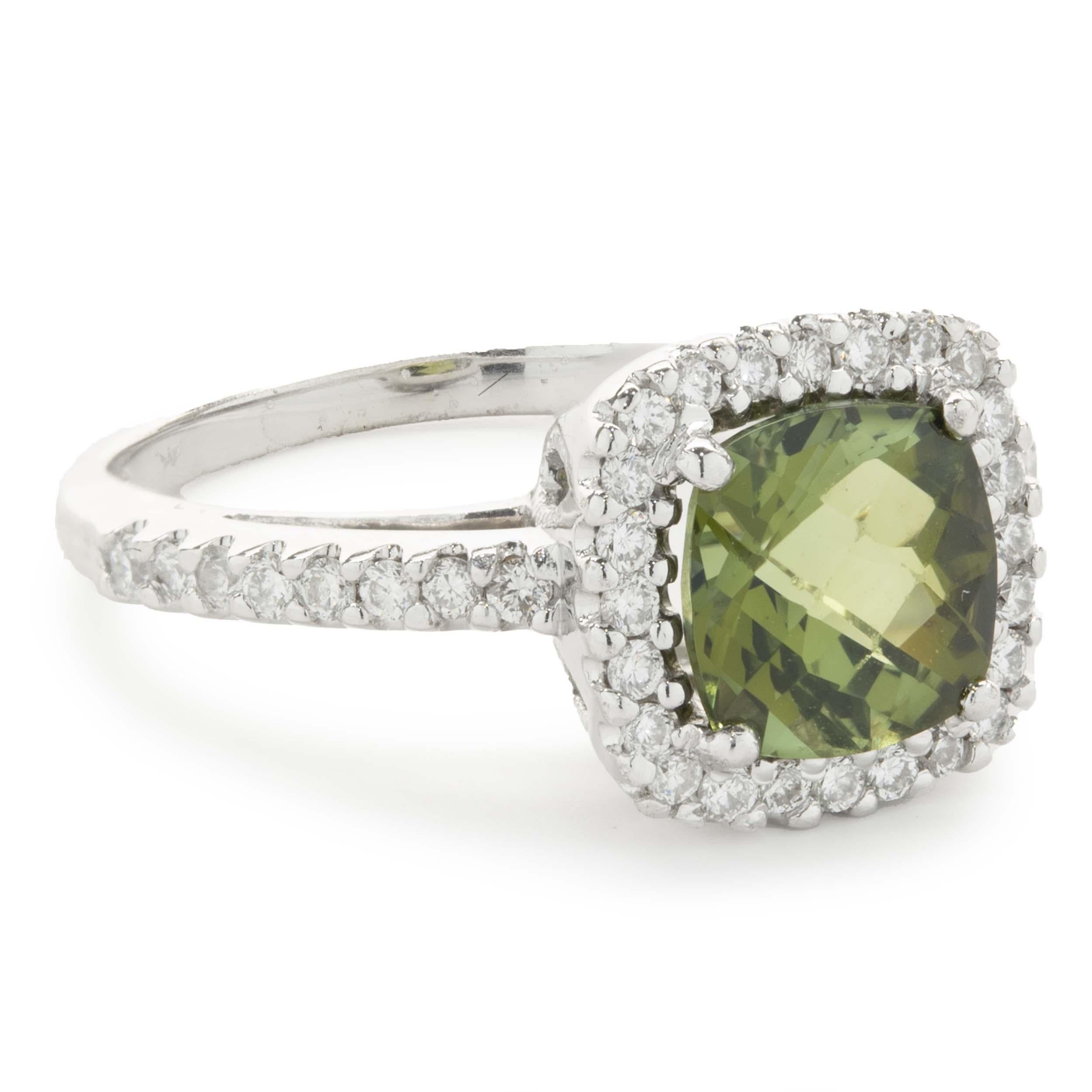 Designer: custom
Material: 14K white gold
Diamond: 38 round brilliant cut = 0.40cttw
Color: G
Clarity: SI1
Dimensions: ring top measures 10.50mm
Ring Size: 6.5 (complimentary sizing available)
Weight: 4.18 grams
