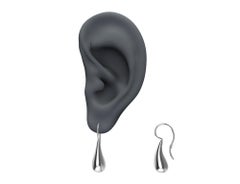 14 Karat White Gold Petite Teardrop Drop Earrings