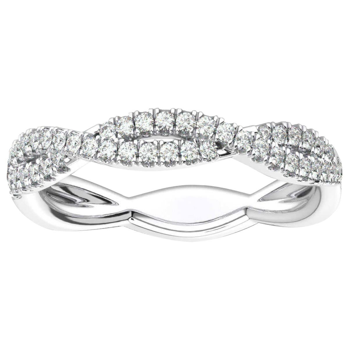 14 Karat White Gold Petite Verona Infinity Diamond Ring '1/4 Carat' For Sale