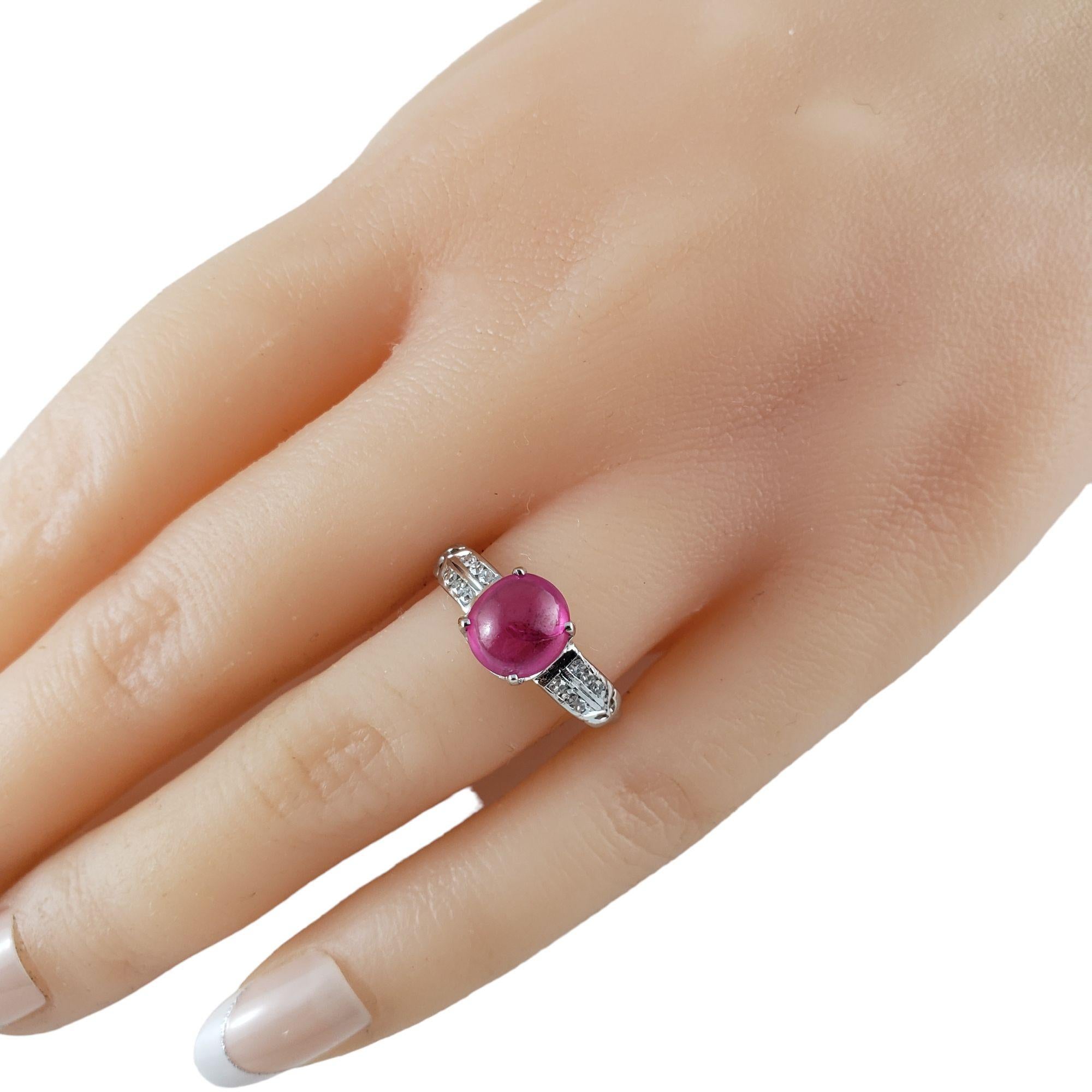 14 Karat White Gold Pink Sapphire and Diamond Ring #13888 For Sale 3