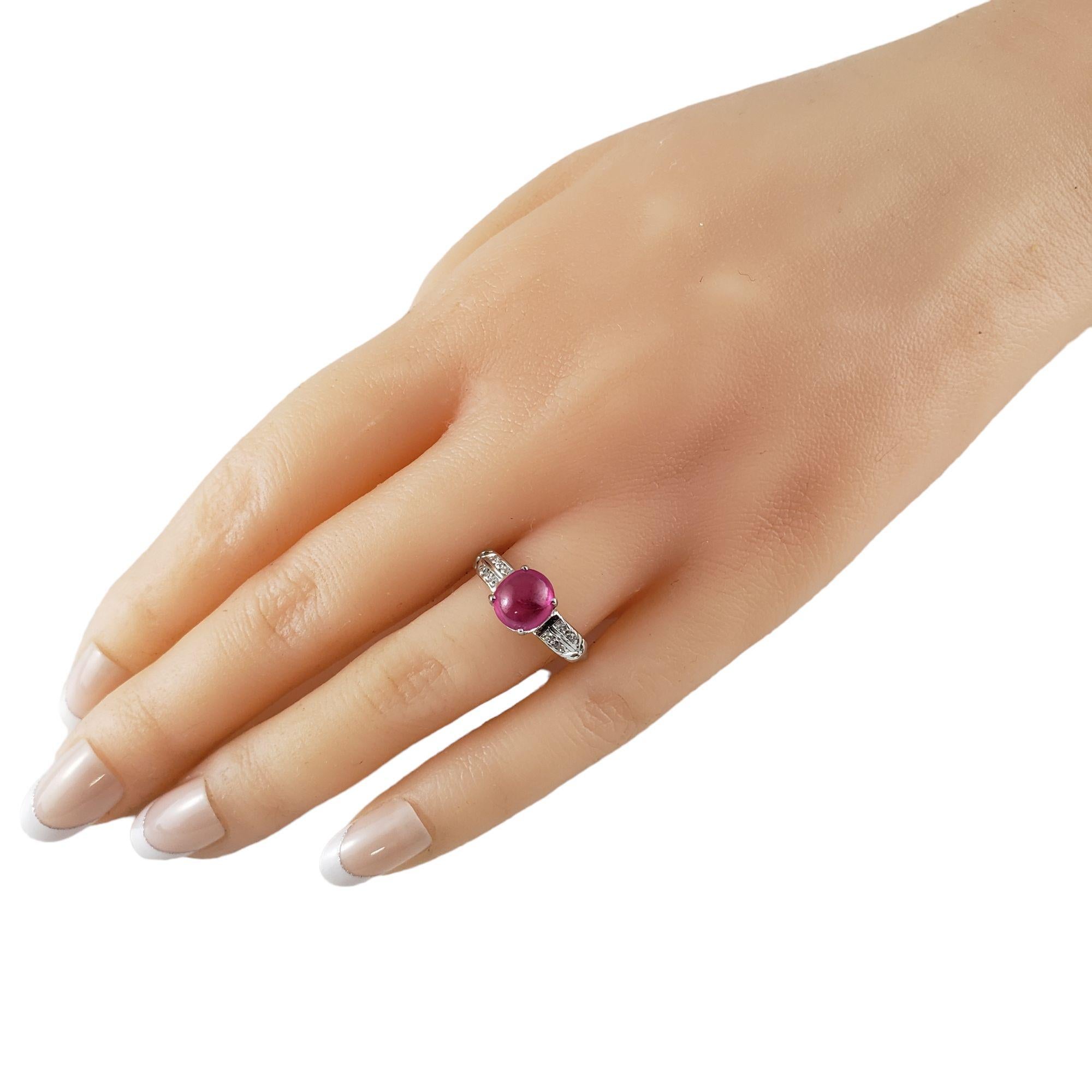 14 Karat White Gold Pink Sapphire and Diamond Ring #13888 For Sale 4