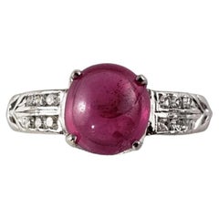 Vintage 14 Karat White Gold Pink Sapphire and Diamond Ring #13888