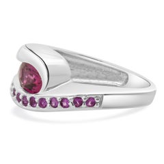 14 Karat White Gold Pink Sapphire Bypass Ring
