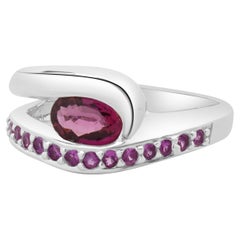 14 Karat White Gold Pink Sapphire Bypass Ring