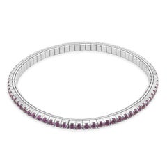 14 Karat White Gold Pink Sapphire Stretch Bracelet