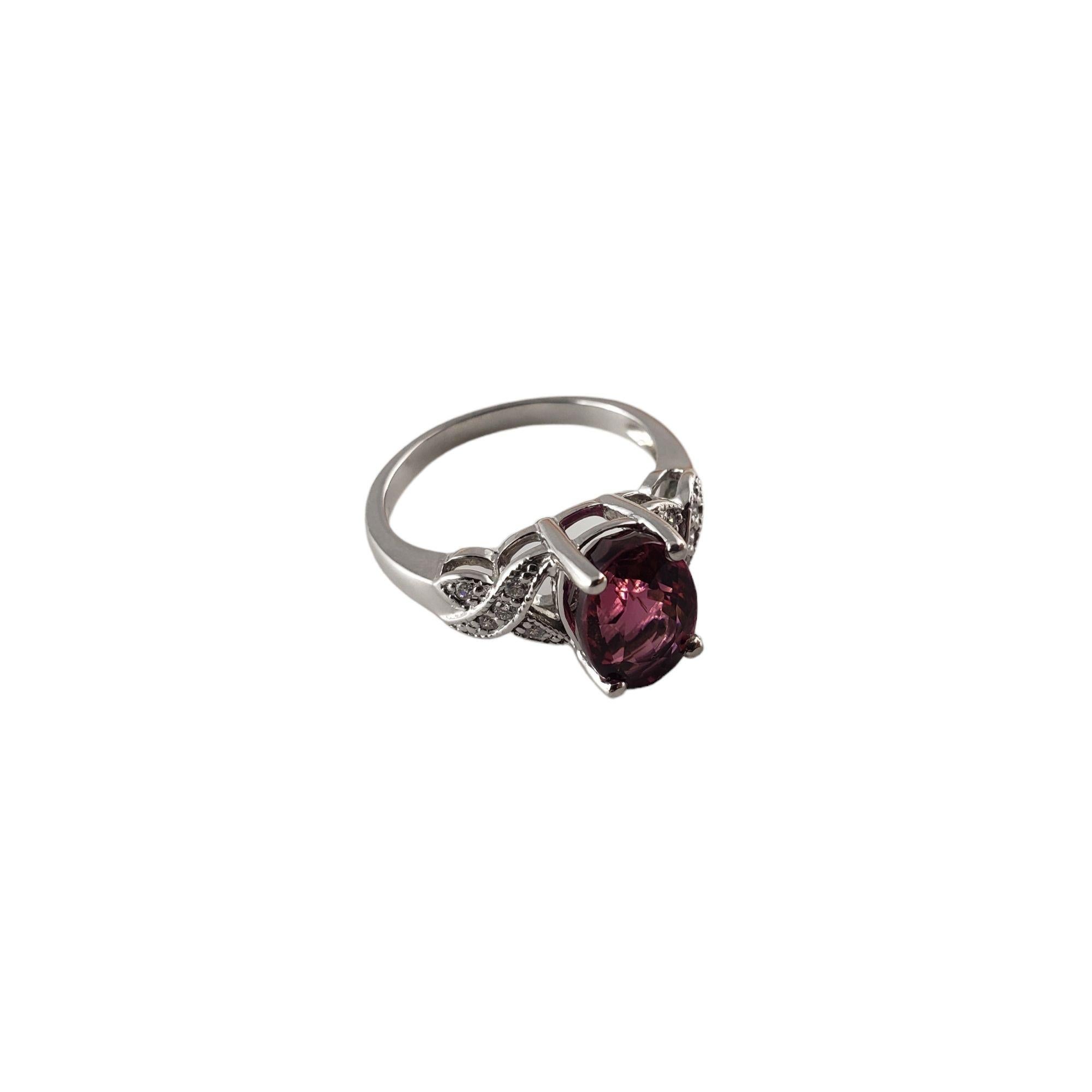 14 Karat White Gold Pink Tourmaline and Diamond Ring #13768 In Good Condition For Sale In Washington Depot, CT