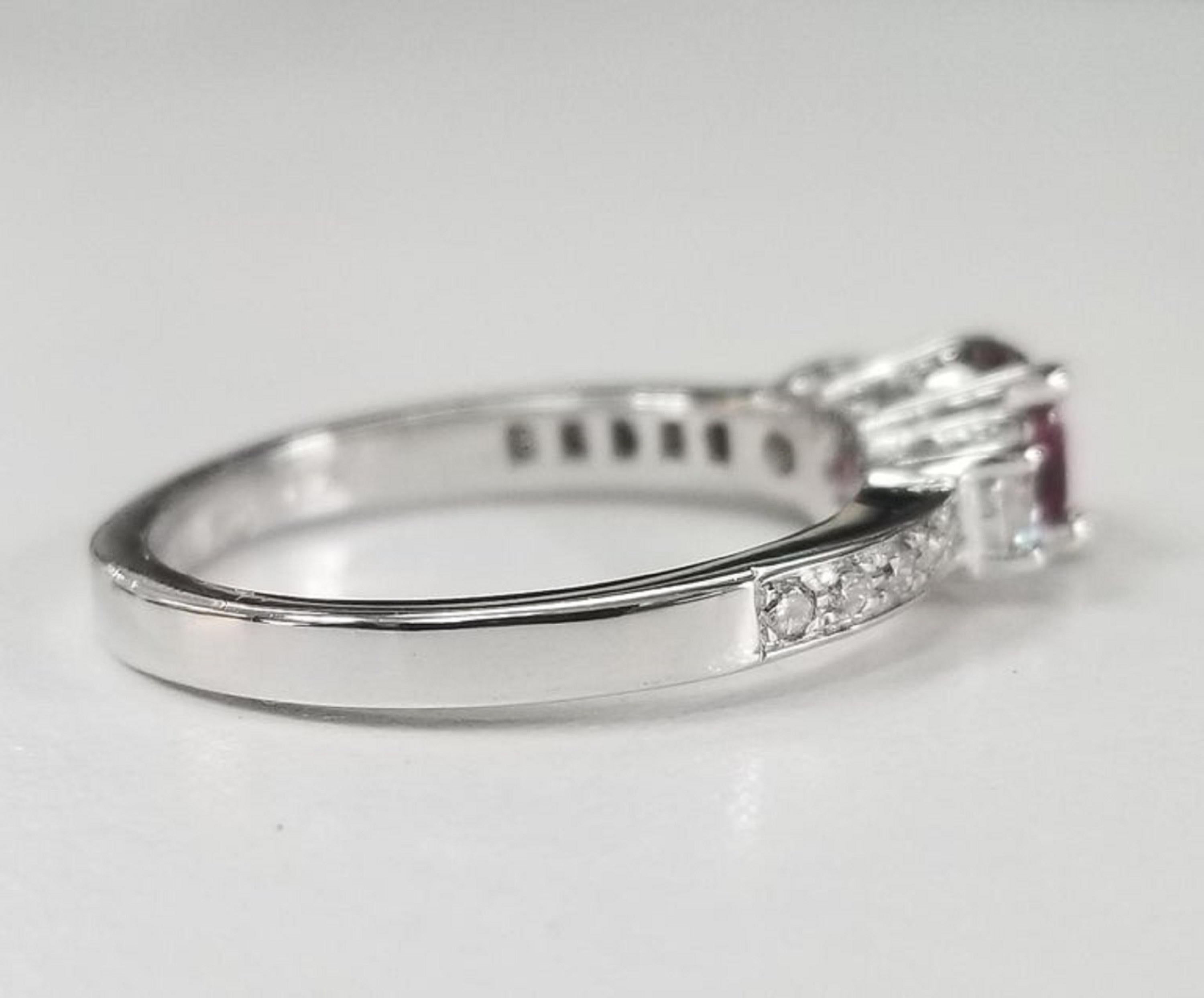 pink tourmaline white gold ring