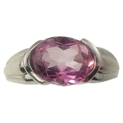 14 Karat White Gold Pink Tourmaline Ring