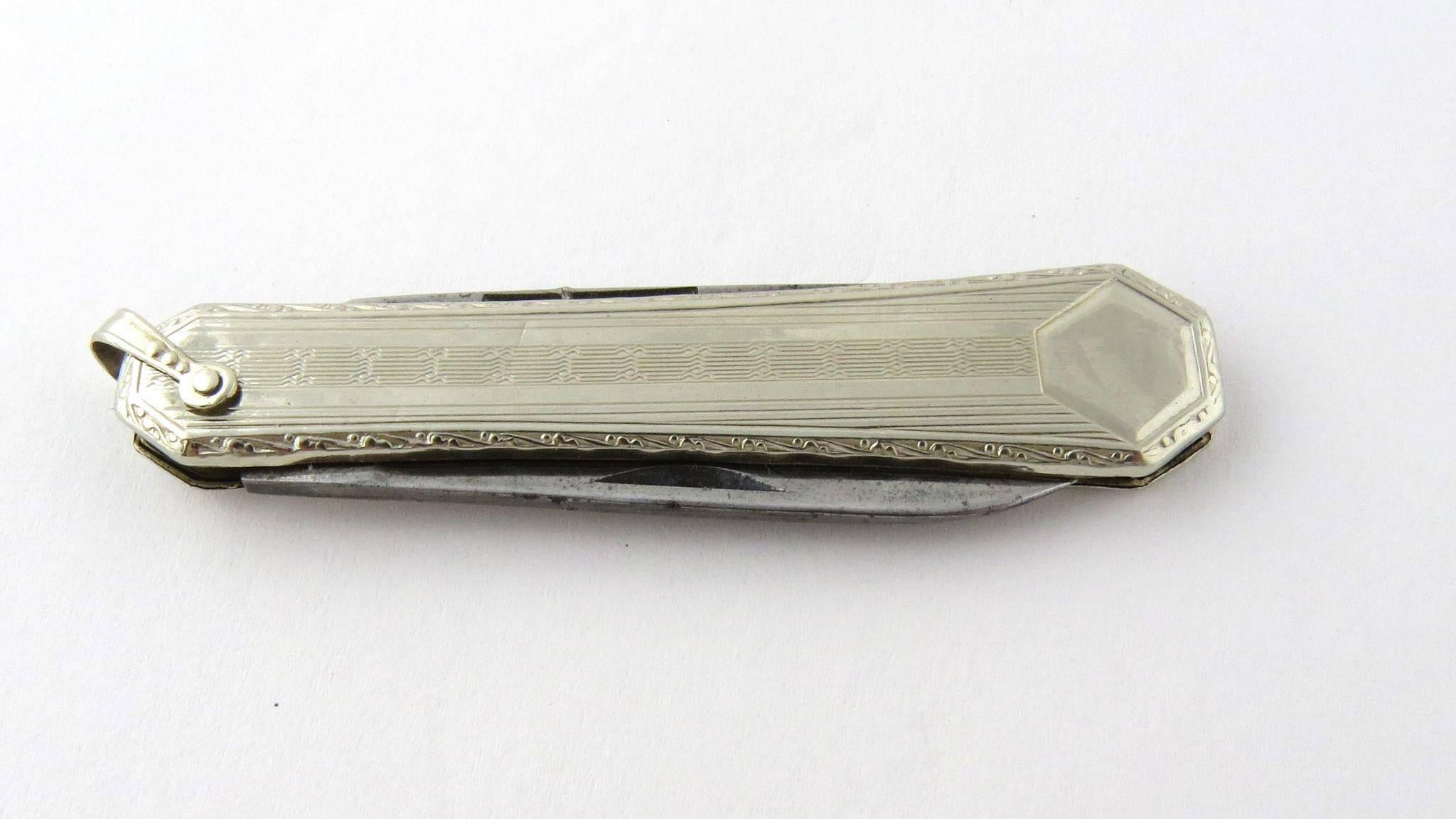 Vintage 14K White Gold Pocket Fruit Knife

 2 1/4