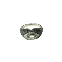 14 Karat White Gold Prasiolite and Diamond Ring Size 6 #14603